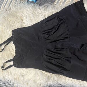 Black Lace Trim Romper